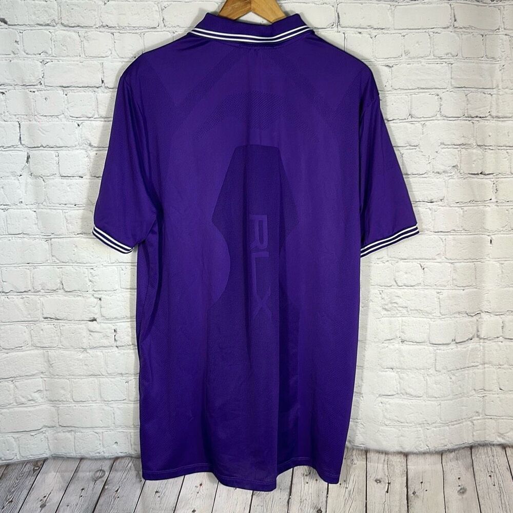 Ralph Lauren RLX Golf‎ Polo Shirt Mens XL Purple Mesh Contrast Pullover